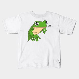 Hi Frog! - Chill amphibian cartoon - Not Hamlet Design Kids T-Shirt